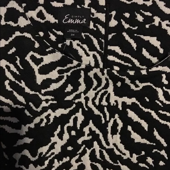 Simply Emma Zebra Black and White dress size 3X - Picture 3 of 6